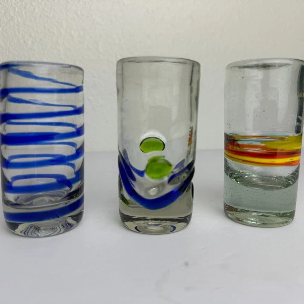 Tequila Shot Glasses - Hand Blown in Mexico Set of 3